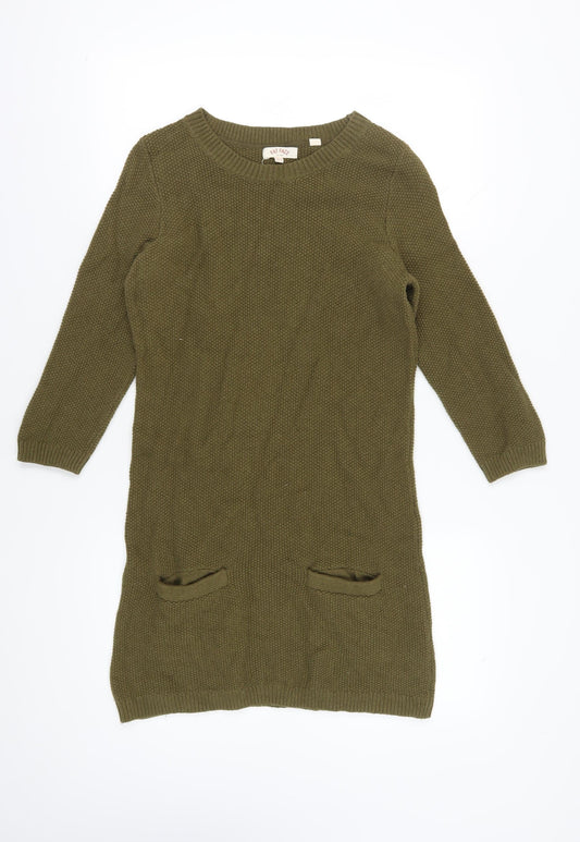 Fat Face Women’s Green Jumper Dress, Size 12, Knit