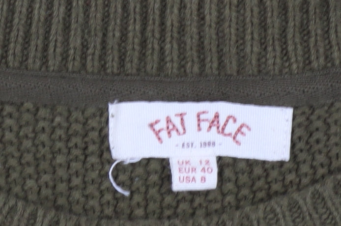 Fat Face Women’s Green Jumper Dress, Size 12, Knit