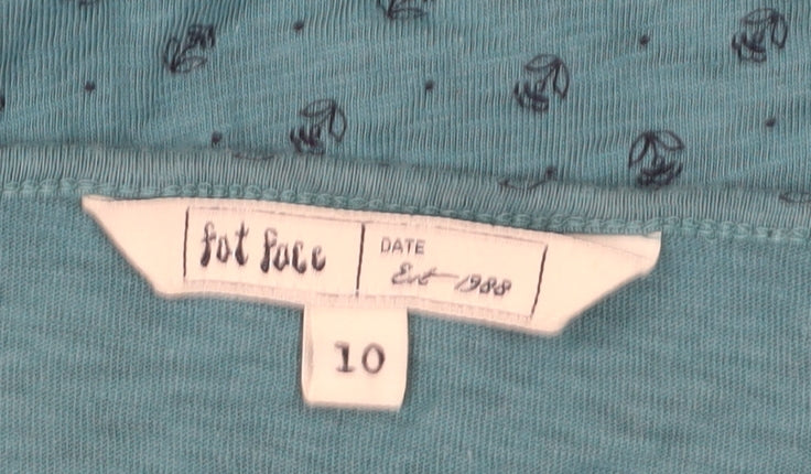 Fat Face Women's Blue Tank Top, Size 10, Crochet Detail
