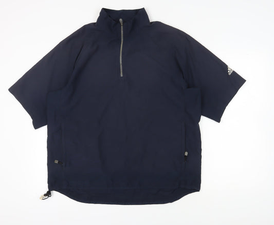 Adidas Men's Navy 1/4 Zip Pullover Top in M