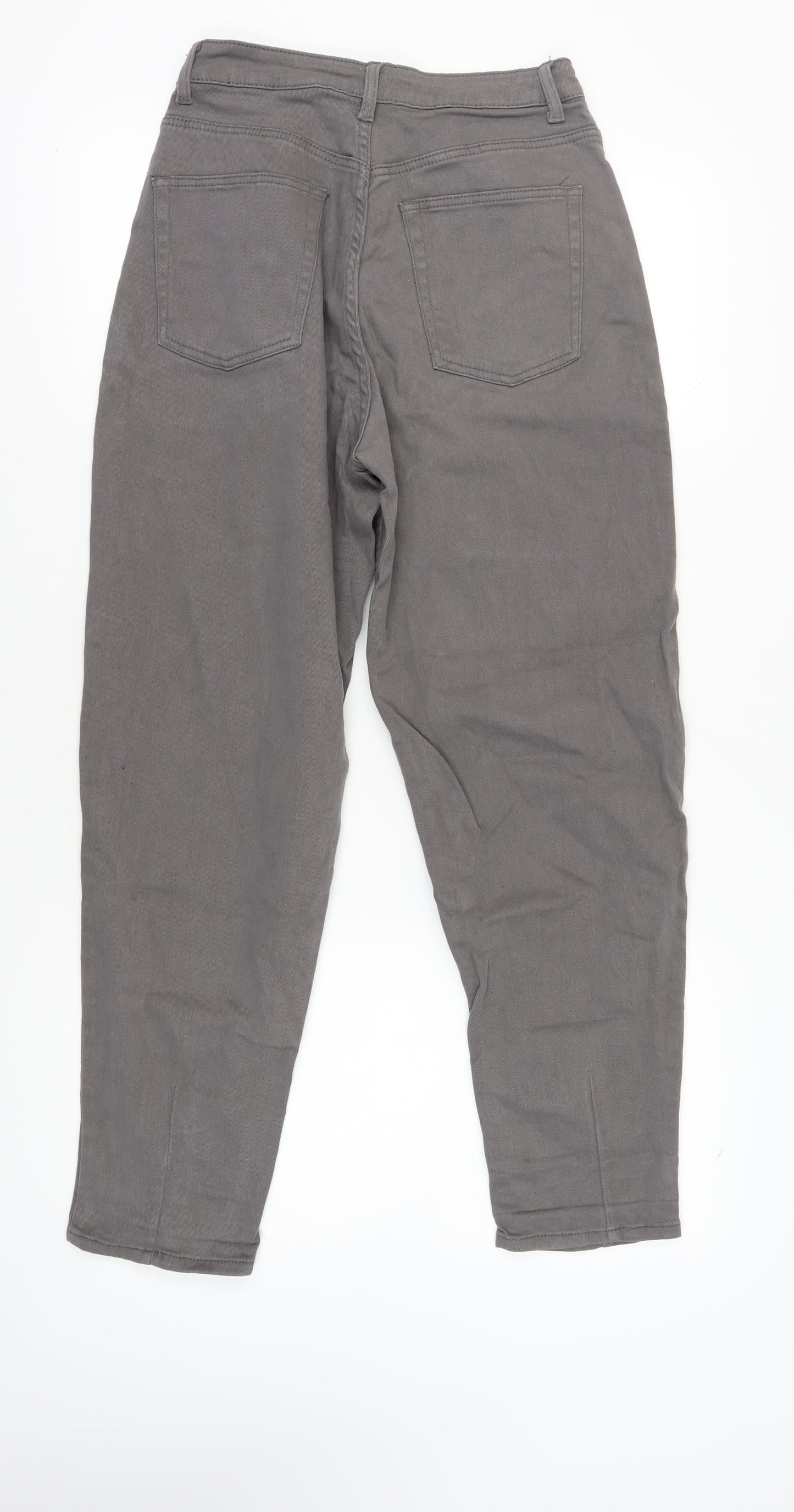 H&M Grey Women's Straight Jeans, Size 12, Comfortable Fit
