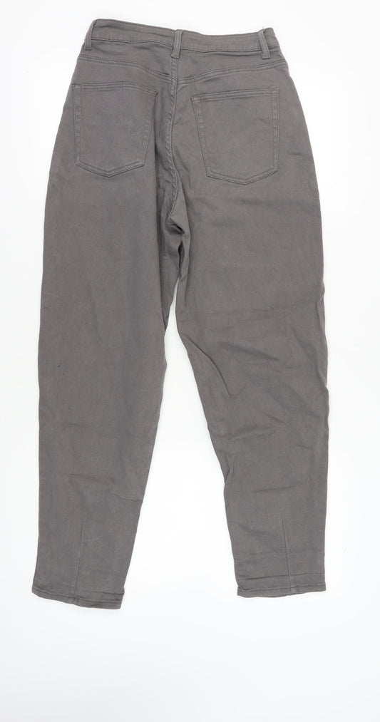H&M Grey Women's Straight Jeans, Size 12, Comfortable Fit