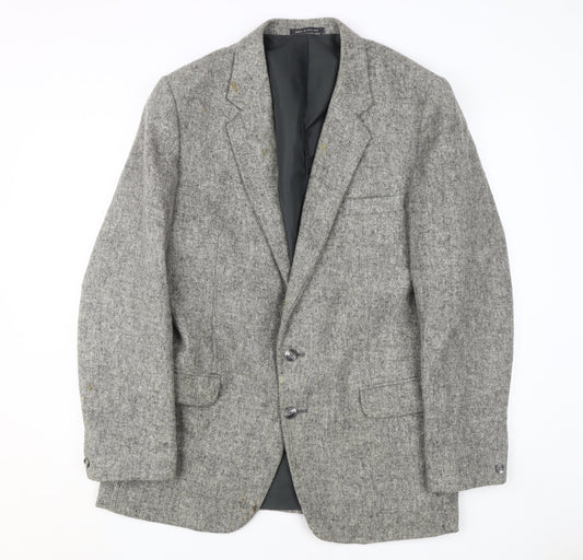 Quality Menswear Grey Wool Blazer, Men's Size 42R
