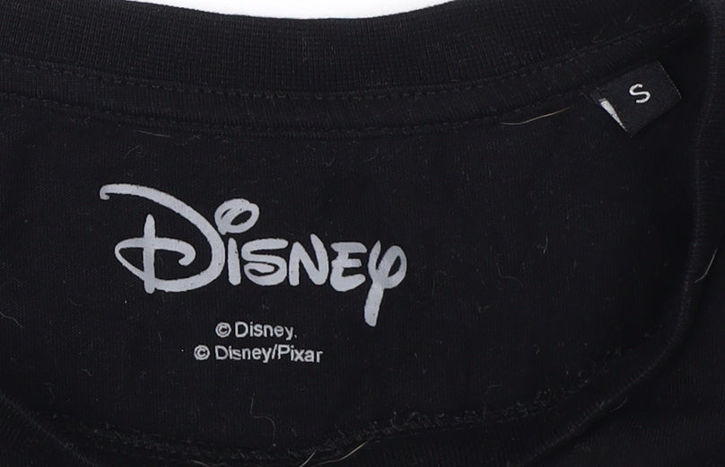 Disney Women's Black Cartoon T-Shirt - Small