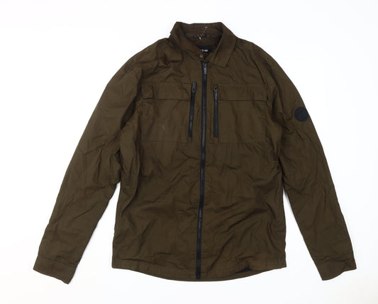 Firetrap Men's Green Full Zip Cotton Jacket L