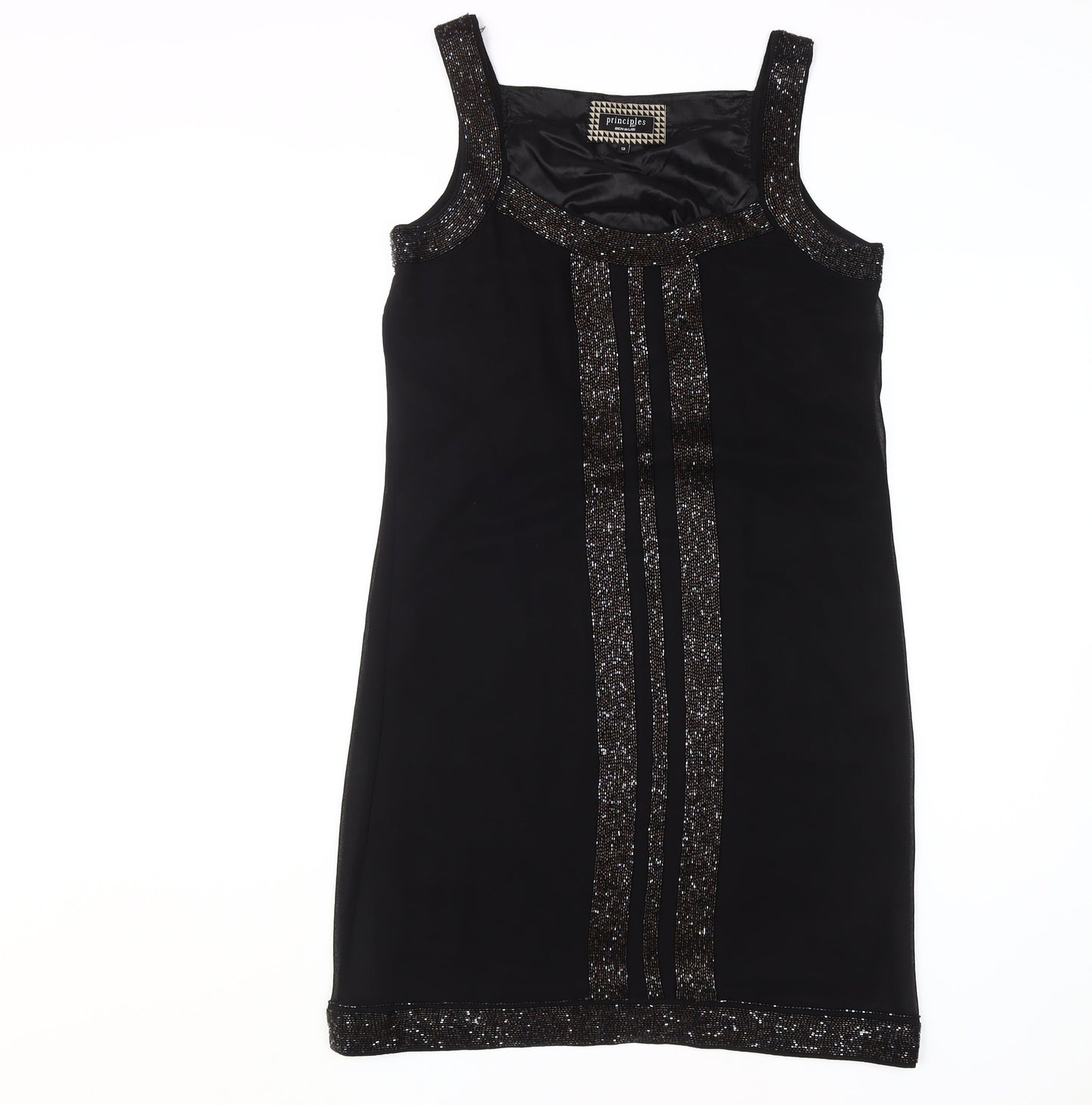 Principles by Ben de Lisi Black Sequin Shift Dress 12