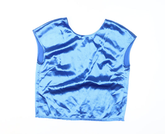 Reiss Women's Blue Satin Blouse - Size 10