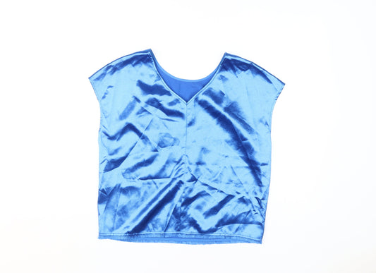 Reiss Women's Blue Satin Blouse - Size 10