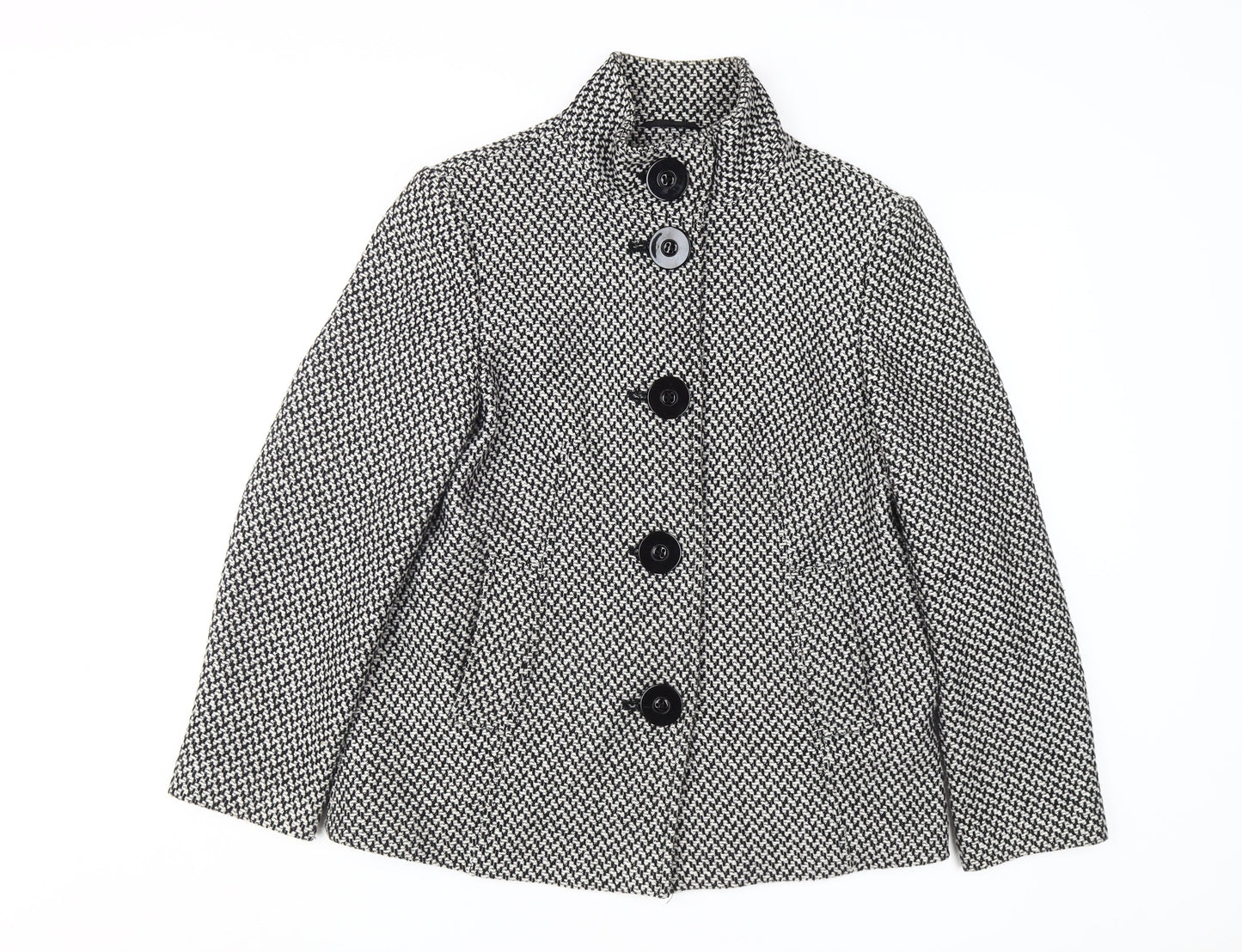 Debenhams Women's Black Tweed Size 14 Classic Coat