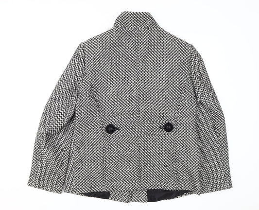 Debenhams Women's Black Tweed Size 14 Classic Coat