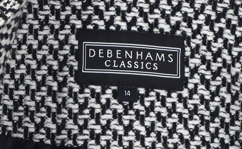 Debenhams Women's Black Tweed Size 14 Classic Coat