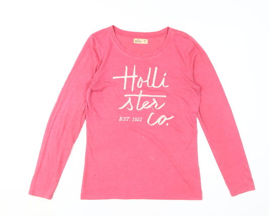 Hollister Women's Pink Long Sleeve T-Shirt, Medium