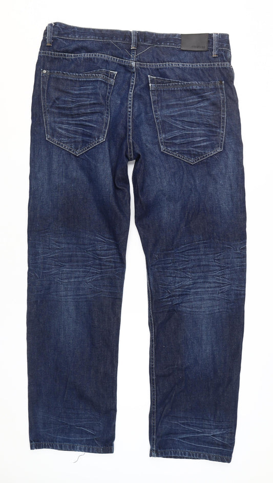 Firetrap Men's Blue Straight Jeans Size 38 Regular Fit