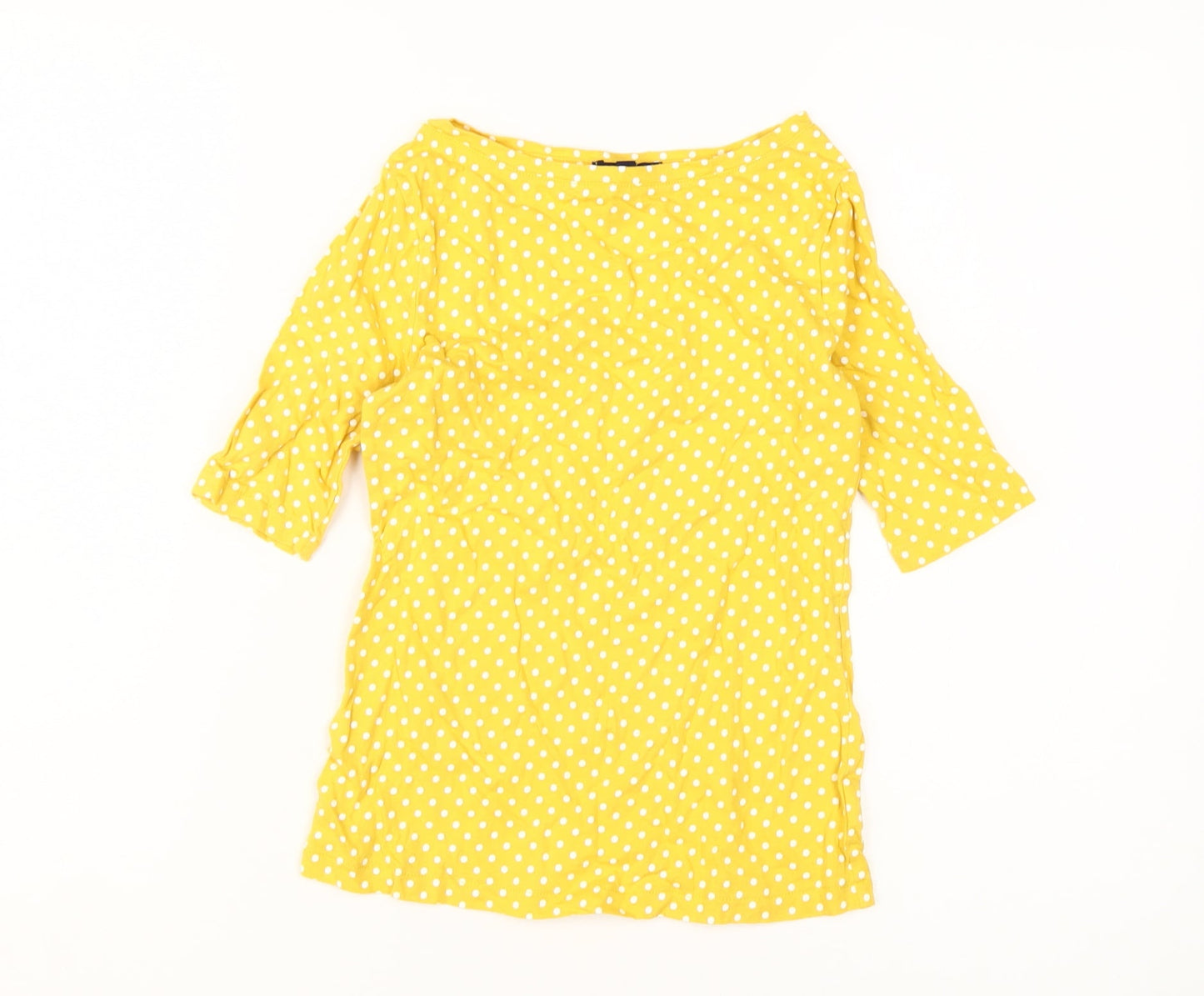 Gap Girls Yellow Polka Dot T-Shirt, Size 10-11, Cotton, Spring