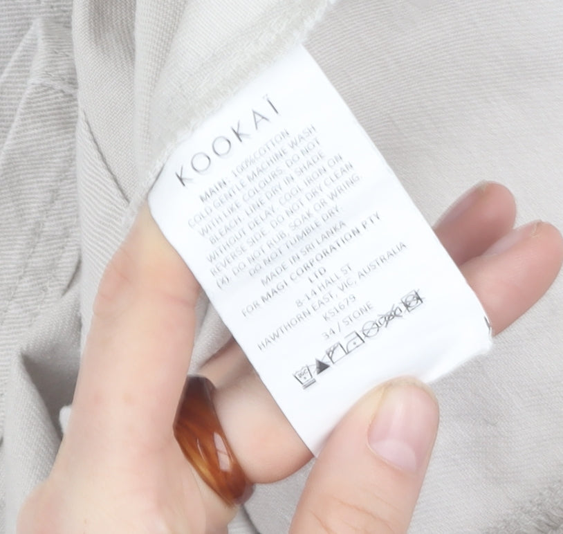 Kookai Women's Beige Button Cotton Skirt Size 6