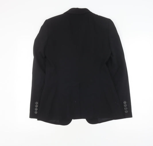 DKNY Women's Black Blazer - Size 4, Slim Fit, Single Breasted