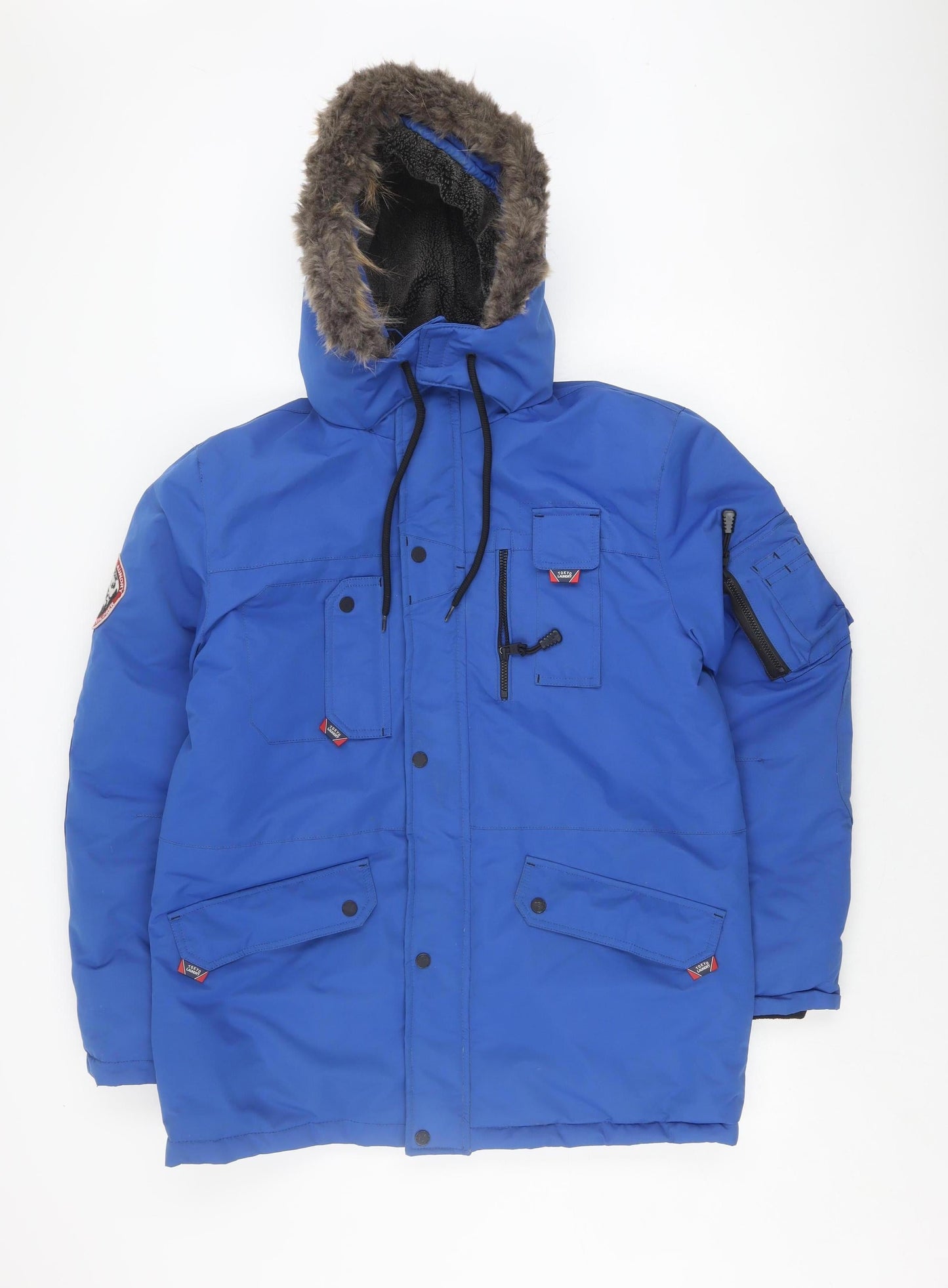 Tokyo Laundry Men's Blue Parka Jacket, Size L