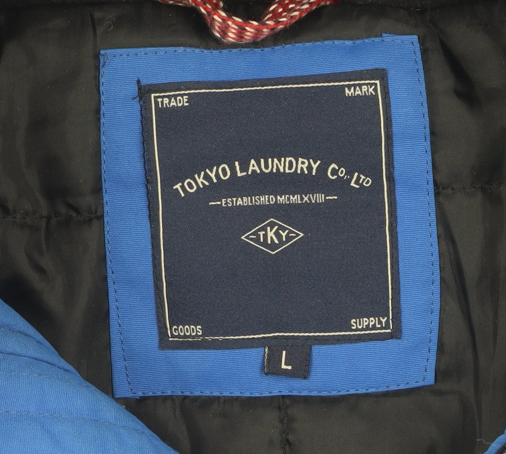 Tokyo Laundry Men's Blue Parka Jacket, Size L