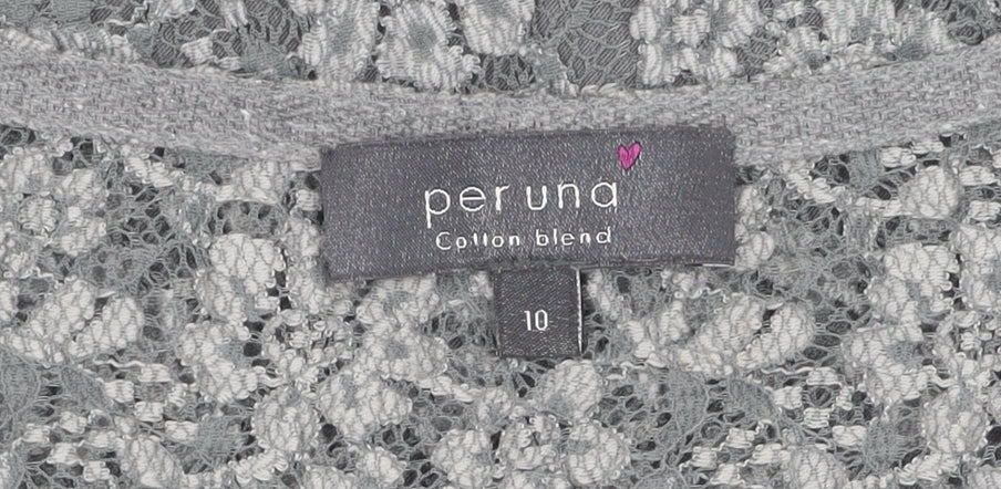 Marks and Spencer Grey Lace Tunic Blouse UK 10