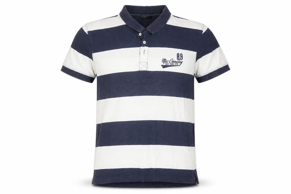 Livergy Men's Blue Striped Polo Shirt XL