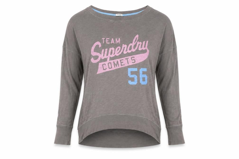 Womens UK S Regular Japan Small Superdry Grey Pullover Sweatshirt