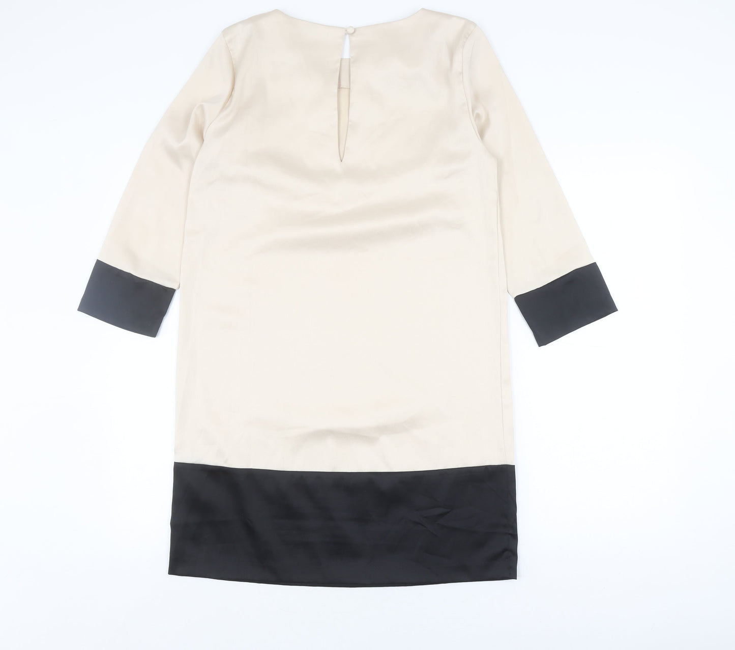 H&M Women's Beige Shift Dress, Knee-Length, Size 8