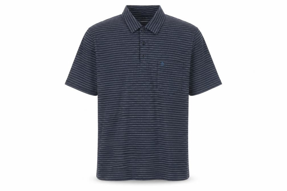 Original Penguin Men's Grey Striped Polo Shirt L