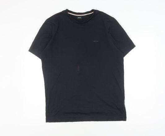 Boss Men's Black Medium T-Shirt, Crew Neck, Logo Accent