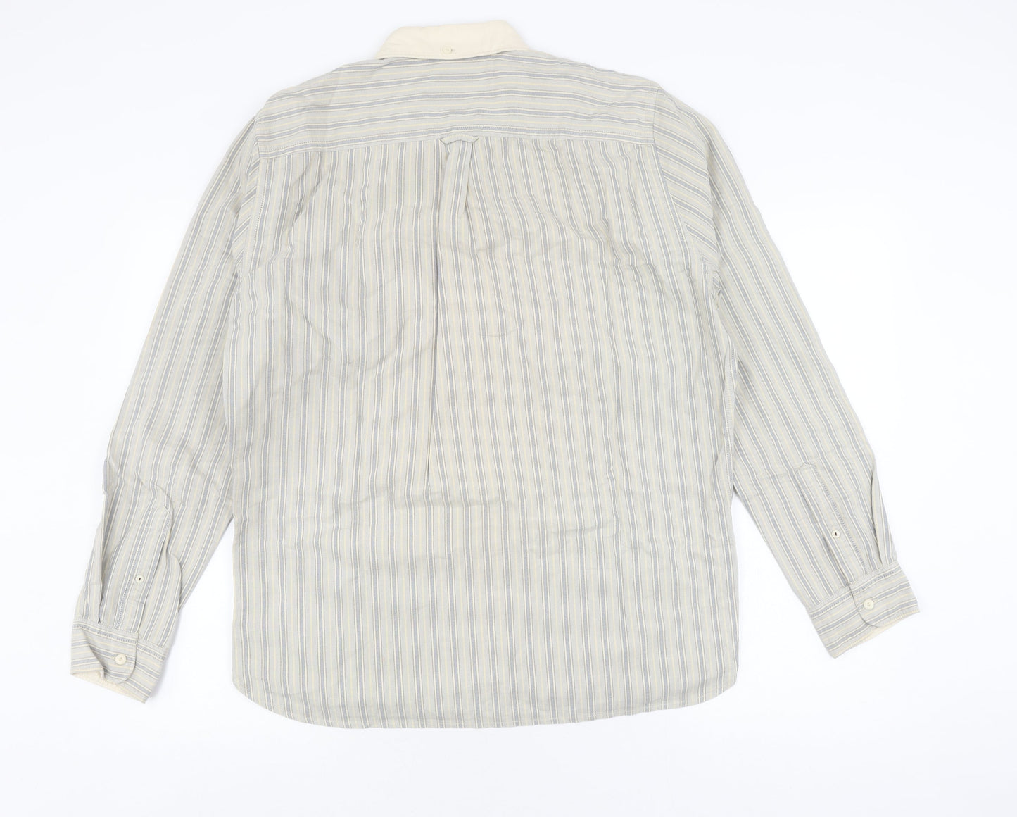 Next Men's Multicoloured Striped Long Sleeve Shirt L