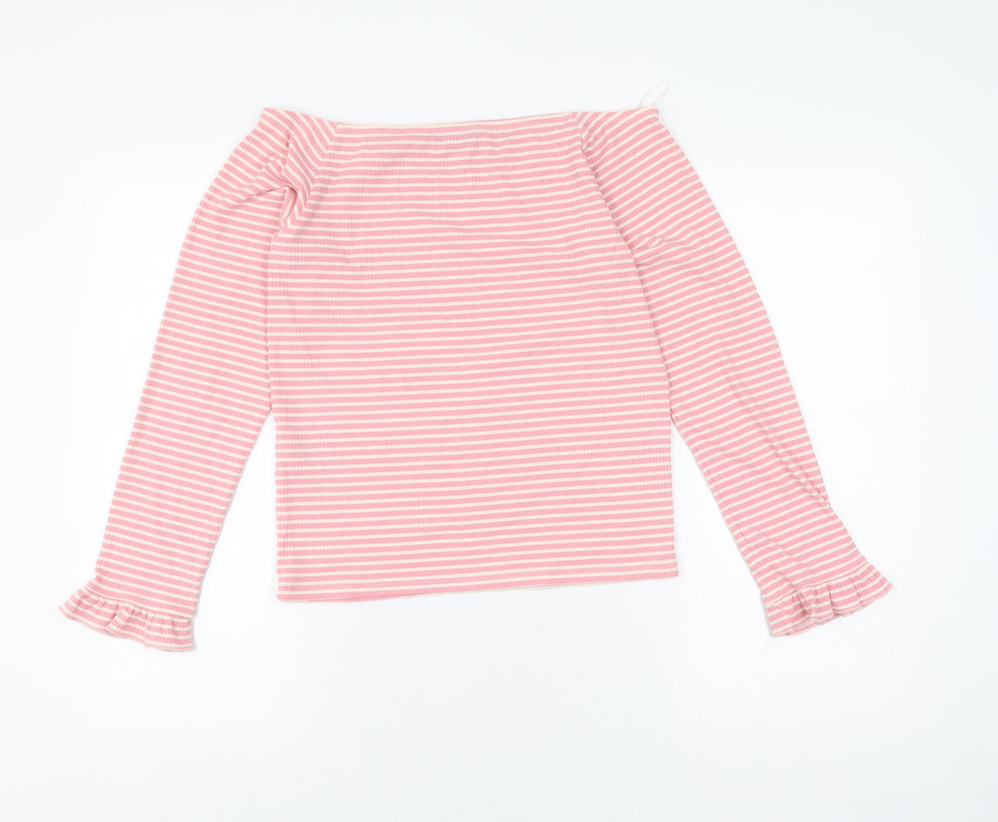 Marks and Spencer Women's Pink Striped Long Sleeve Top