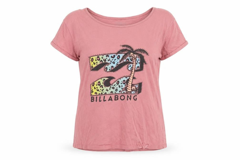 Womens UK Size 10 Billabong Pink 100% Cotton T-Shirt