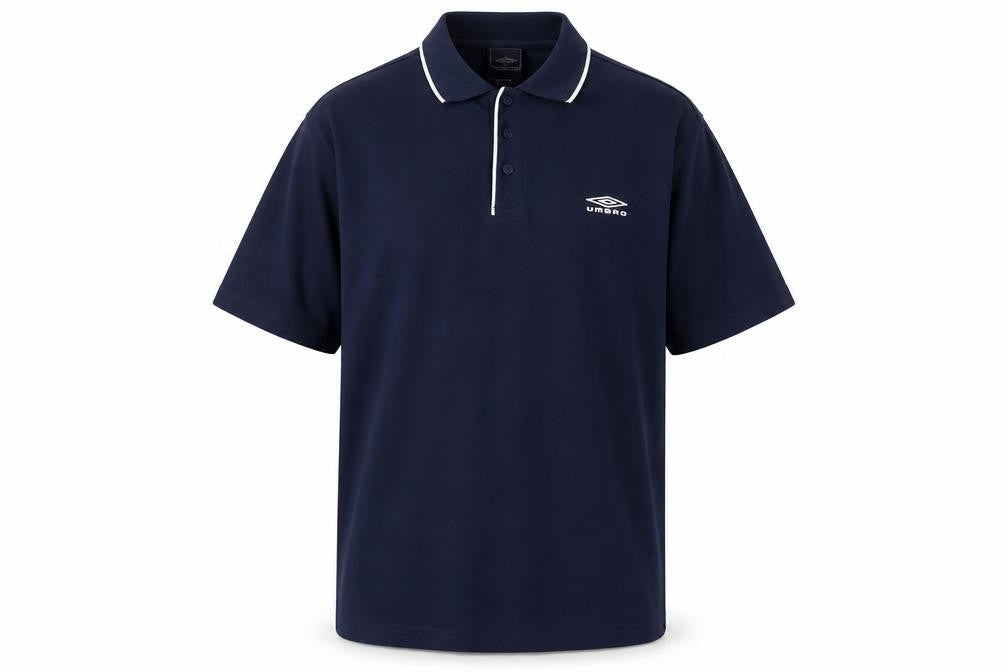 Umbro Men's Blue Short Sleeve Polo Shirt L