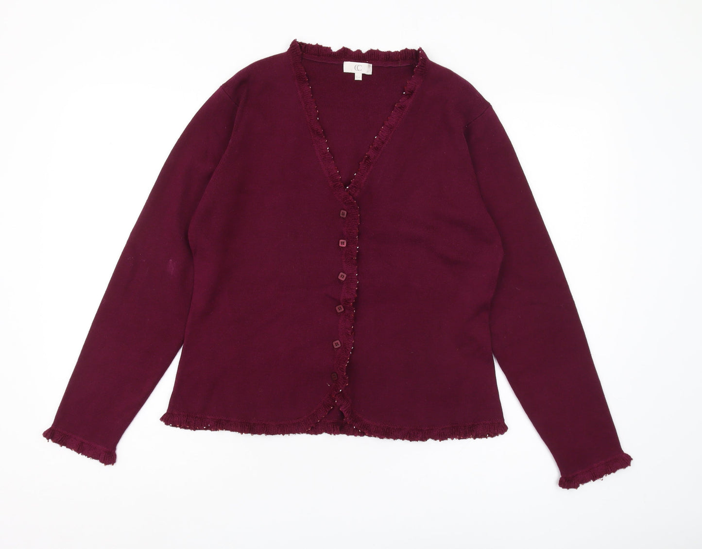 CC Women's Purple Cardigan, Size L, V-Neck