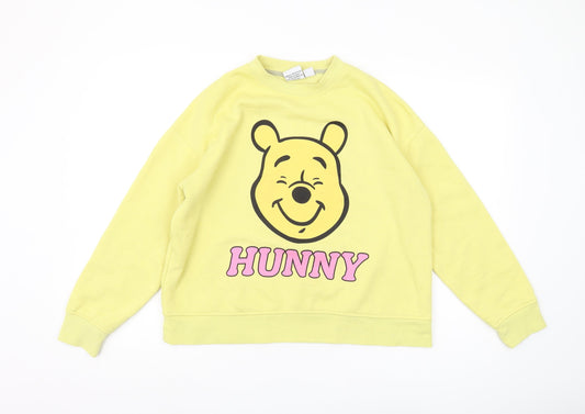 Womens UK S Regular Disney Yellow Pullover Sweatshirt