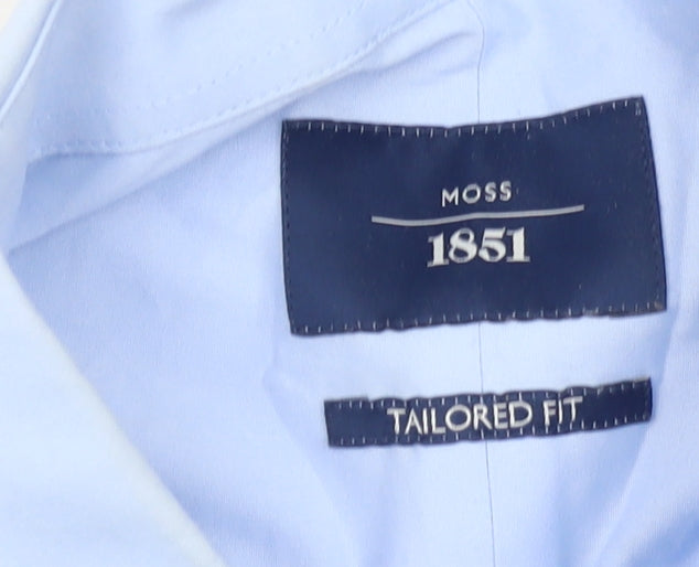 Moss Men's Blue Regular Fit Long Sleeve Shirt
