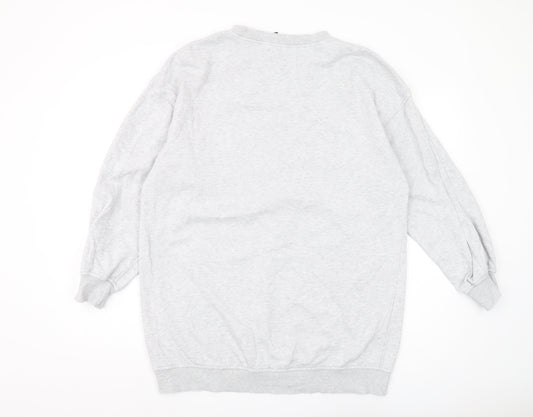 H&M Unisex Grey Logo Pullover Sweatshirt S