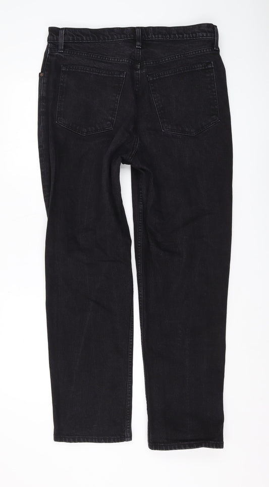 Abercrombie & Fitch Women's Black Straight-Leg Jeans Size 14