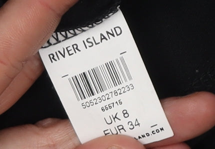 River Island Women's Black A-Line Dress Size 8