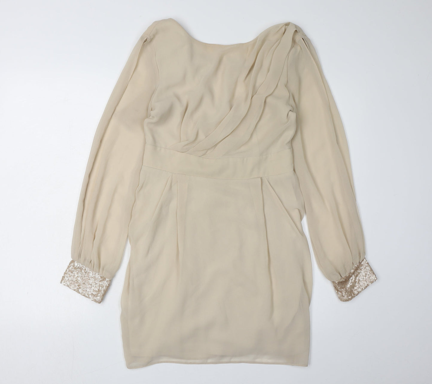 River Island Women's Beige Sheath Dress, Size 10