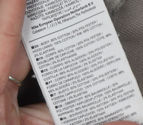 Nike Girls Beige Pullover Hoodie L - Casual & Comfortable