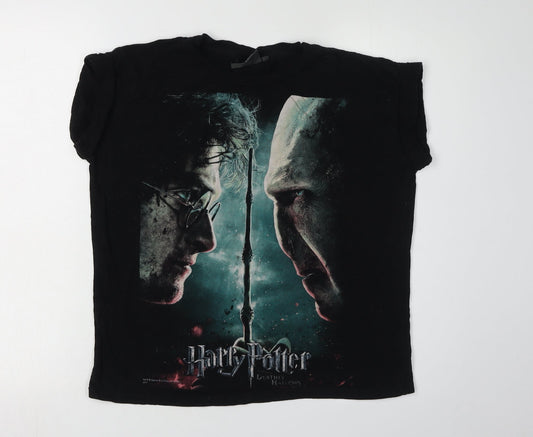 Harry Potter Black T-Shirt, Unisex 12 Crew Neck
