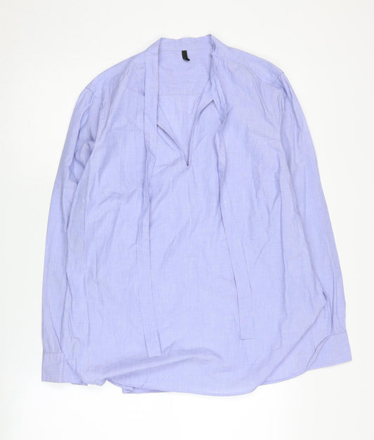 Stile Benetton Women's Blue Button-Up Shirt L