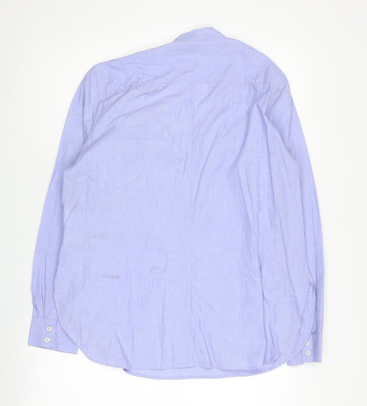 Stile Benetton Women's Blue Button-Up Shirt L