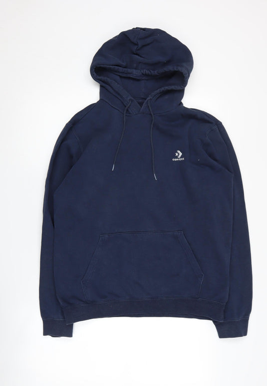 Converse Unisex Blue Pullover Hoodie M - Logo, Hooded