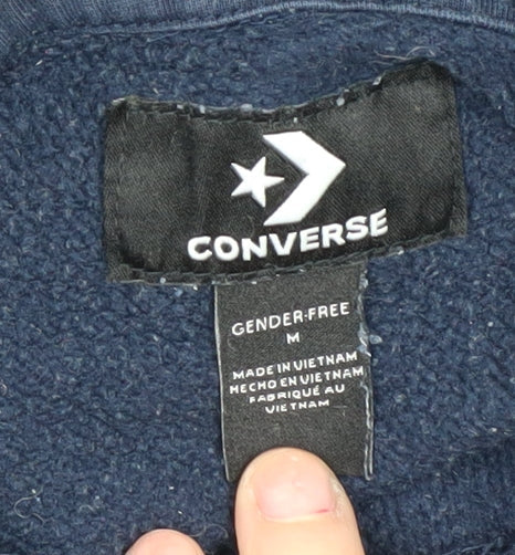 Converse Unisex Blue Pullover Hoodie M - Logo, Hooded