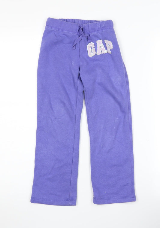 GAP Girls Purple Sweatpants XS Cotton Elastic Waist Casual