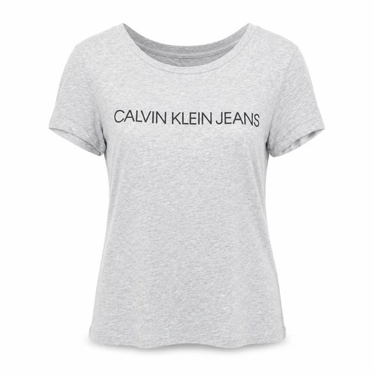 Womens UK Size XS Calvin Klein Grey 100% Cotton T-Shirt