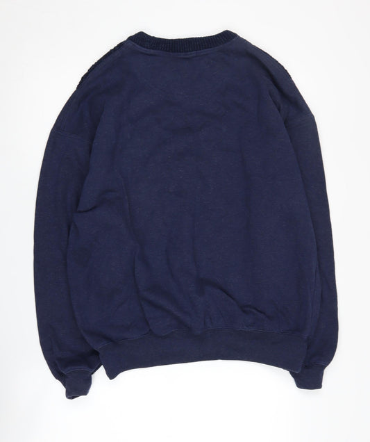 Marks and Spencer Men's Blue Knit Pullover Sweatshirt M