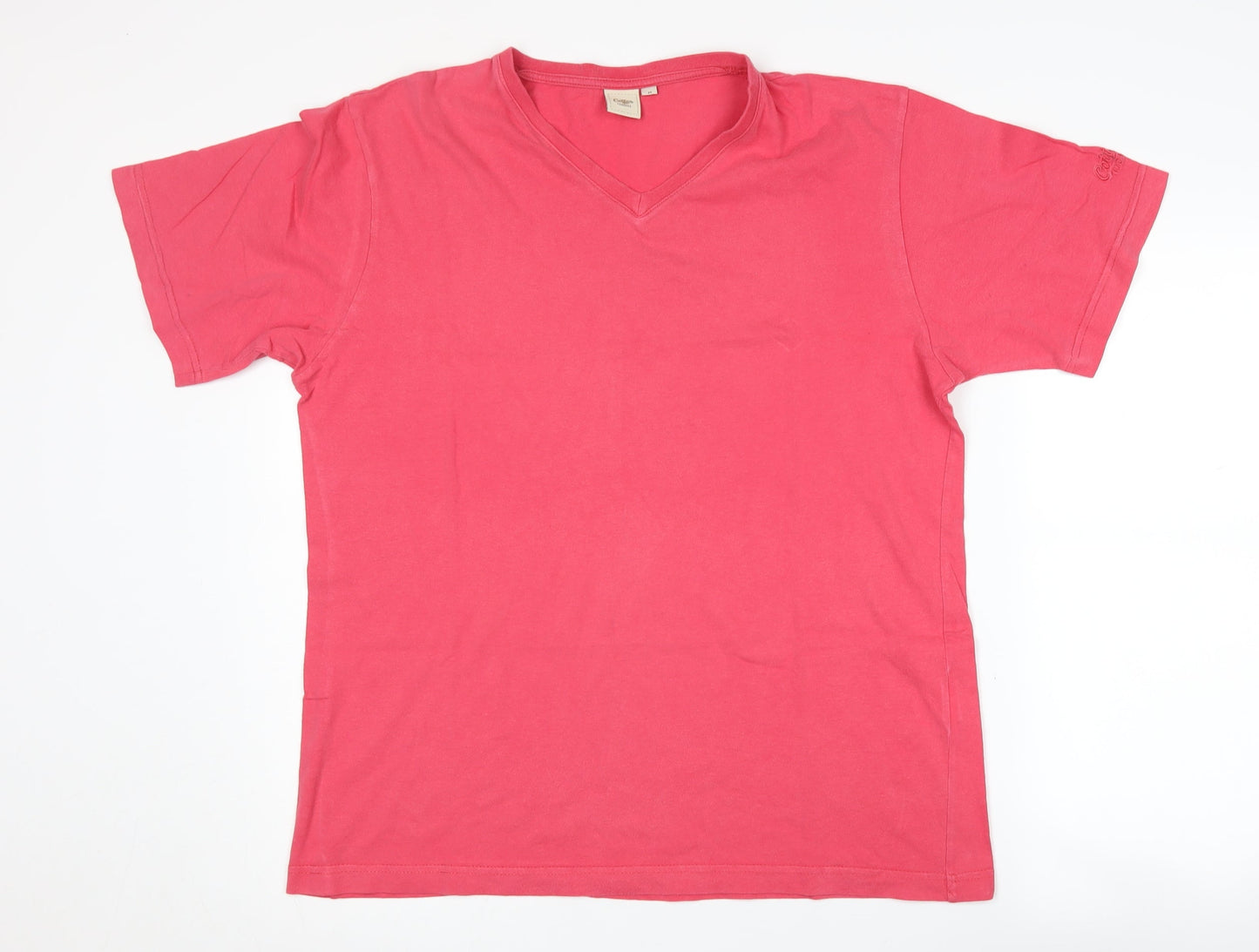 Cotton Traders Red V-Neck Unisex T-Shirt M