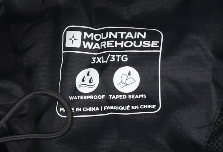 Mountain Warehouse Men's 3XL Black Waterproof Rain Jacket